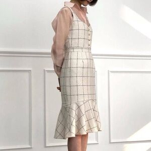 Storets White Tweed Mermaid Midi Dress